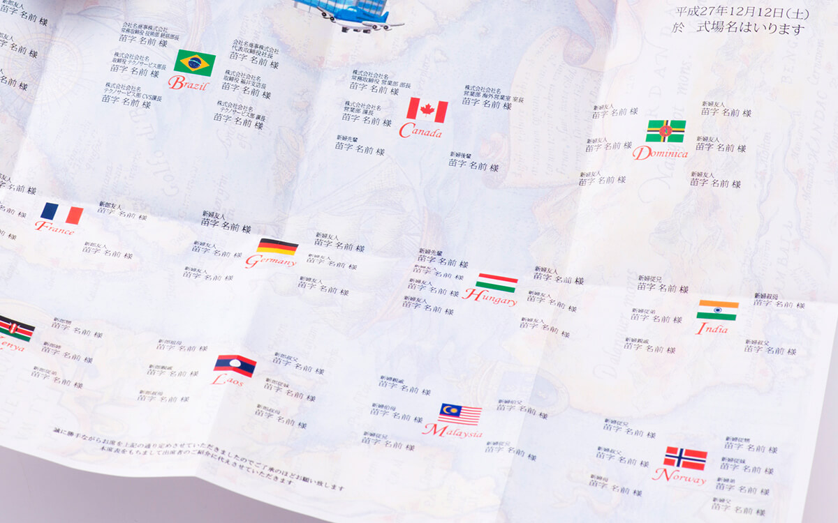定番パスポート風席次表